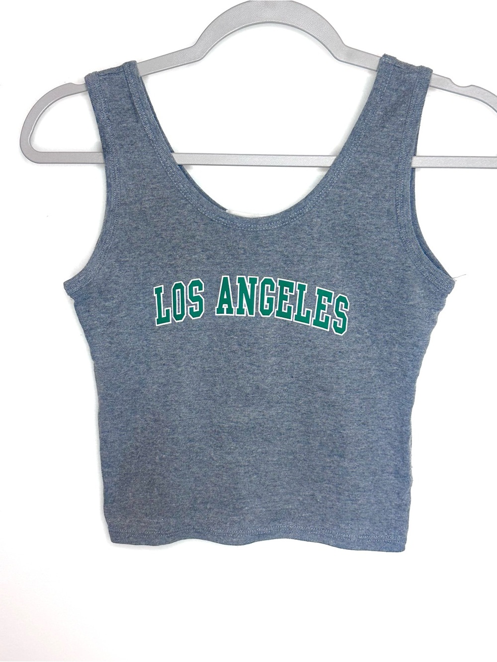 Heather grey 'Los Angeles" Crop Tank Top